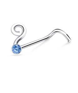 Question Mark Silver Curved Nose Stud NSKB-664